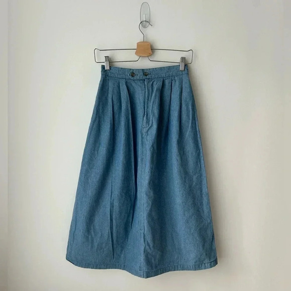 Lands' End Dresses & Skirts - 90’s Lands’end high waist cotton mid length  a rise skirt